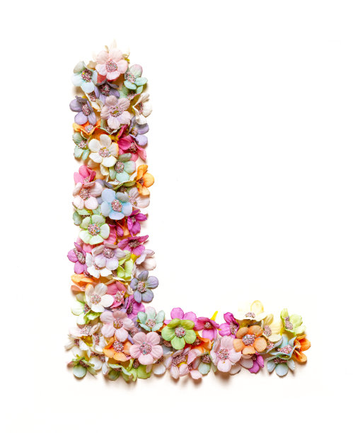 字母l,花的字母。一组花字母孤立在白色上。花字体。图片 字母l,花的字母。一组花字母孤立在白色上。花字体。图片下载