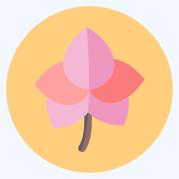 兰花图标在时尚平面风格孤立在软蓝色背景图片 兰花图标在时尚平面风格孤立在软蓝色背景图片下载