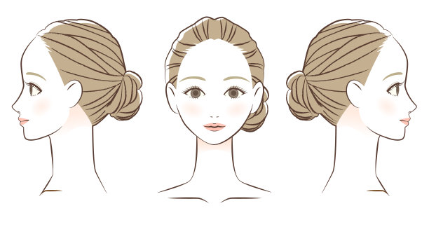 女人的脸正面和侧面线条绘制图片 女人的脸正面和侧面线条绘制图片下载
