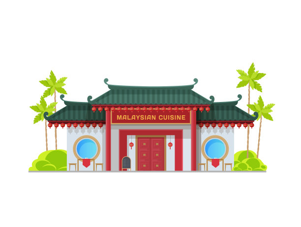 马来西亚美食餐厅建筑咖啡厅的图标图片 马来西亚美食餐厅建筑咖啡厅的图标图片下载