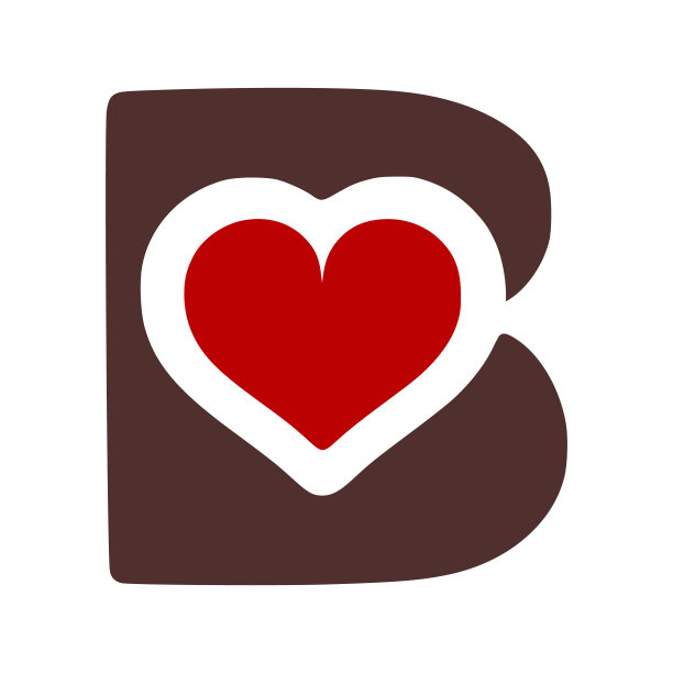 带有心形符号涂鸦图标的字母B图片 带有心形符号涂鸦图标的字母B图片下载