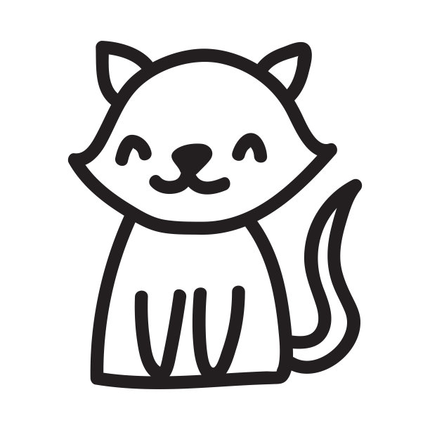 卡通黑猫画。简单可爱的小猫轮廓图片 卡通黑猫画。简单可爱的小猫轮廓图片下载