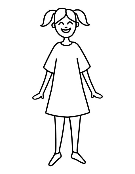 涂鸦风格的男子画像。一个微笑的女孩的轮廓线性插图,手绘的女人站在一条裙子,简单的剪纸图片 涂鸦风格的男子画像。一个微笑的女孩的轮廓线性插图,手绘的女人站在一条裙子,简单的剪纸图片下载