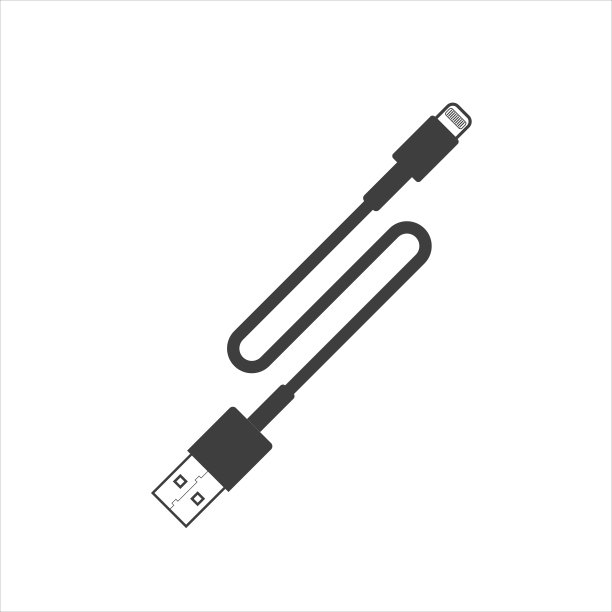 USB电缆连接器线孤立在白色背景在平坦的风格。图片 USB电缆连接器线孤立在白色背景在平坦的风格。图片下载