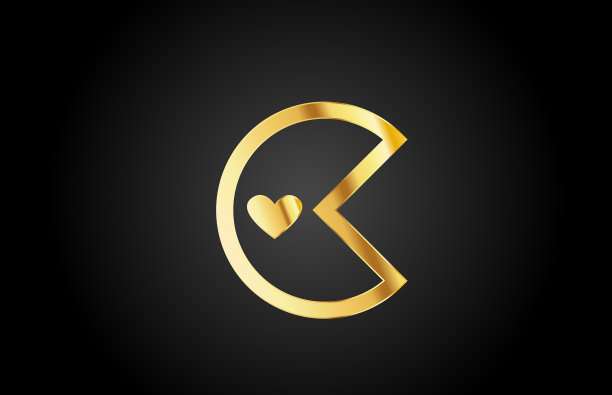 金色金色c爱心字母logo图片 金色金色c爱心字母logo图片下载