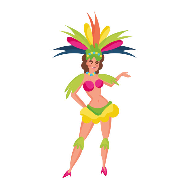 孤独可爱的女孩与嘉年华服装向量图片 孤独可爱的女孩与嘉年华服装向量图片下载