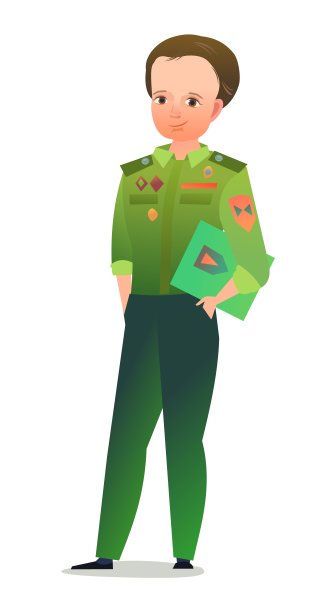 漂亮的小男孩穿着童子军制服,戴着徽章。开朗的人。站立姿势。卡通平面设计在漫画风格。单个的字符。插图孤立在白色背景上。向量图片 漂亮的小男孩穿着童子军制服,戴着徽章。开朗的人。站立姿势。卡通平面设计在漫画风格。单个的字符。插图孤立在白色背景上。向量图片下载