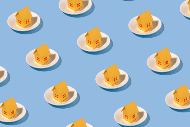 背景图案的黄色模型房子上的板图片 背景图案的黄色模型房子上的板图片下载