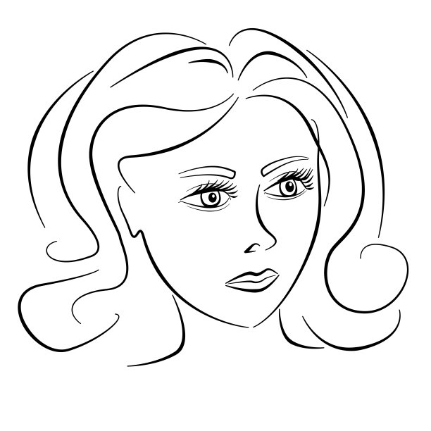 美丽女人的脸睁开眼睛。线条艺术单色时尚插图在白色背景图片 美丽女人的脸睁开眼睛。线条艺术单色时尚插图在白色背景图片下载