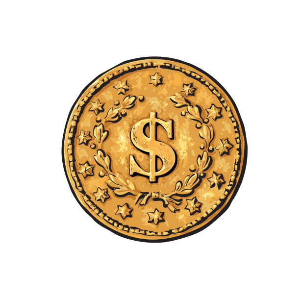 画带有美元符号的旧金币图片 画带有美元符号的旧金币图片下载