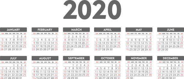 日历2020年的一周从周日开始图片 日历2020年的一周从周日开始图片下载