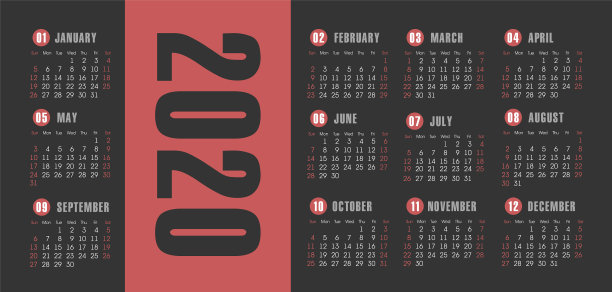 日历2020年的一周从周日开始图片 日历2020年的一周从周日开始图片下载
