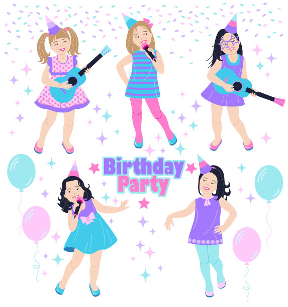 生日派对上可爱的小女孩图片 生日派对上可爱的小女孩图片下载
