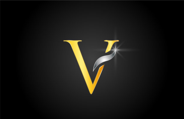 黄色黄金字母表字母v标志公司图标图片 黄色黄金字母表字母v标志公司图标图片下载
