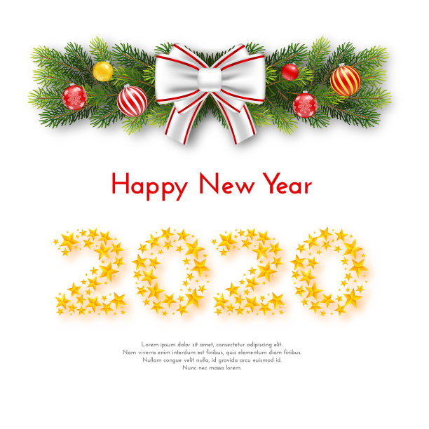 数字为2020的节日新年礼品卡图片 数字为2020的节日新年礼品卡图片下载