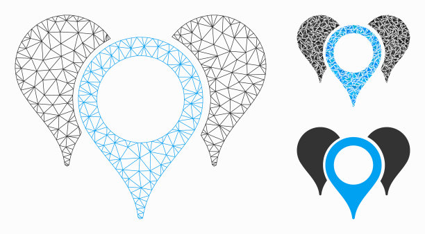 地图标记网格和三角形网络模型图片 地图标记网格和三角形网络模型图片下载