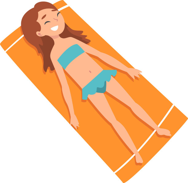 可爱的女孩在沙滩浴巾上晒太阳图片 可爱的女孩在沙滩浴巾上晒太阳图片下载