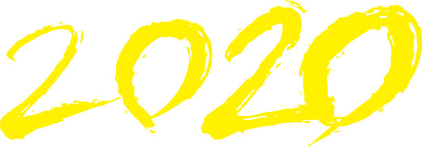 手写彩色2020字图片 手写彩色2020字图片下载