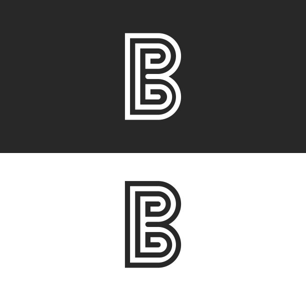 字母b标志设置黑白直线图片 字母b标志设置黑白直线图片下载