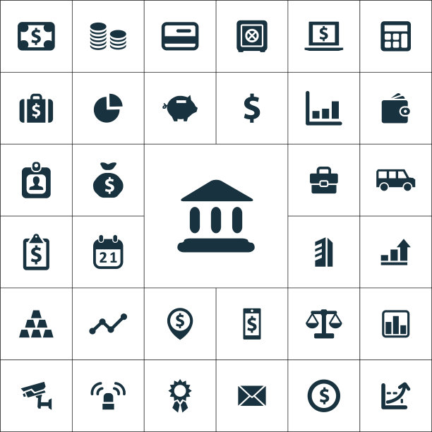 银行图标通用套装图片 银行图标通用套装图片下载