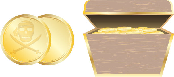 金海盗币和宝箱图片 金海盗币和宝箱图片下载