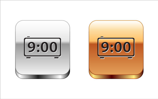 黑色数字闹钟图标孤立在白色图片 黑色数字闹钟图标孤立在白色图片下载