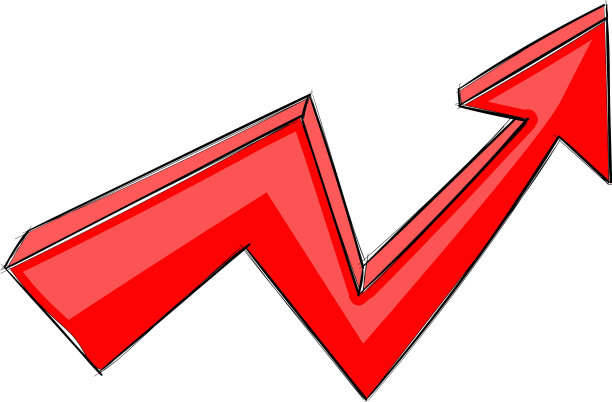 红色箭头金融上升趋势图手图片 红色箭头金融上升趋势图手图片下载