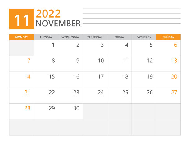 2022年11月模板,日历规划师2022年,周周一开始,台历2022年,简洁干净的设计,挂历设计,企业设计规划师模板,打印媒体向量图片 2022年11月模板,日历规划师2022年,周周一开始,台历2022年,简洁干净的设计,挂历设计,企业设计规划师模板,打印媒体向量图片下载