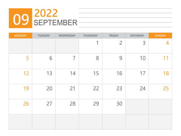 2022年9月模板,日历规划师2022年,周周一开始,台历2022年,简洁干净的设计,挂历设计,企业设计规划师模板,打印媒体向量图片 2022年9月模板,日历规划师2022年,周周一开始,台历2022年,简洁干净的设计,挂历设计,企业设计规划师模板,打印媒体向量图片下载