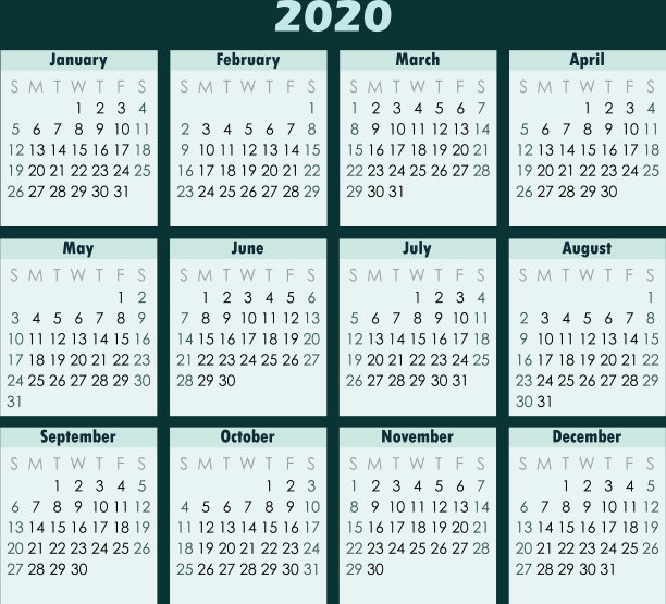 2020年新年日历图片 2020年新年日历图片下载