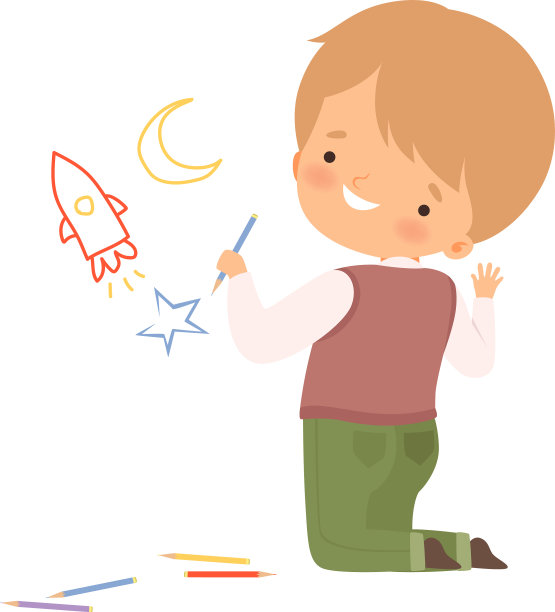 可爱的男孩跪着画画图片 可爱的男孩跪着画画图片下载