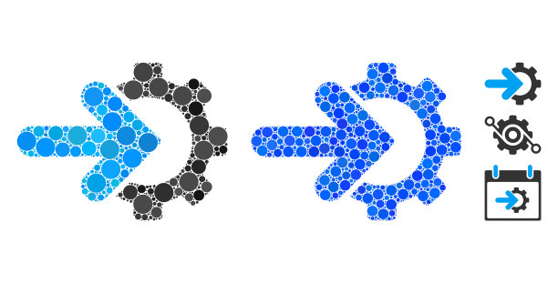 齿轮整合马赛克图标球形项目图片 齿轮整合马赛克图标球形项目图片下载