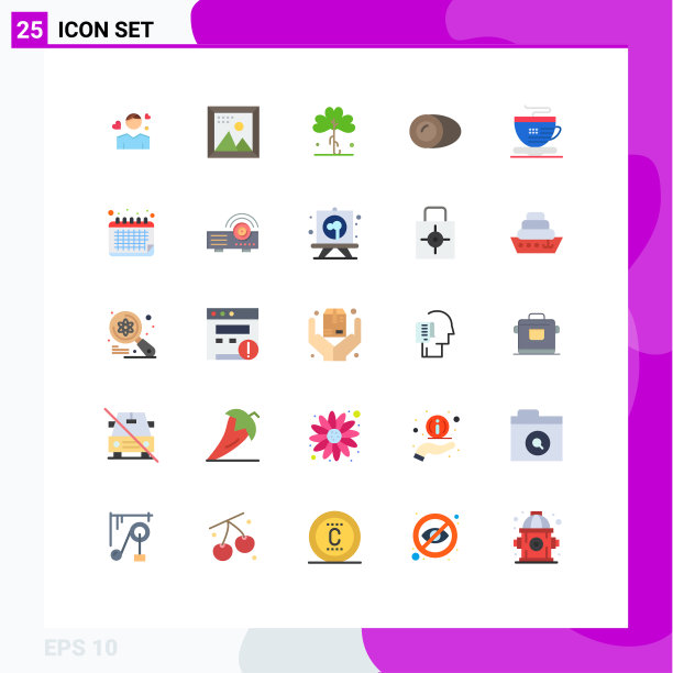 象形集25个简单的平面色彩的食物图片 象形集25个简单的平面色彩的食物图片下载