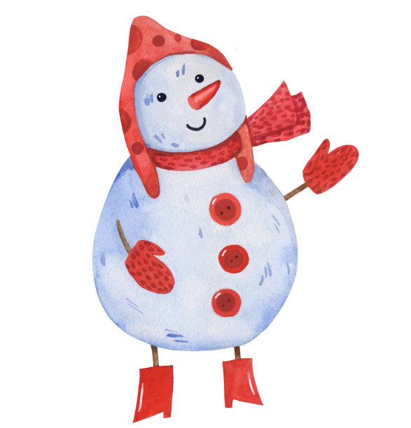 可爱的水彩圣诞快乐雪人手绘剪贴画。图片 可爱的水彩圣诞快乐雪人手绘剪贴画。图片下载