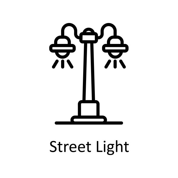 街灯矢量轮廓图标设计插图。城市元素符号在白色背景EPS 10文件图片 街灯矢量轮廓图标设计插图。城市元素符号在白色背景EPS 10文件图片下载