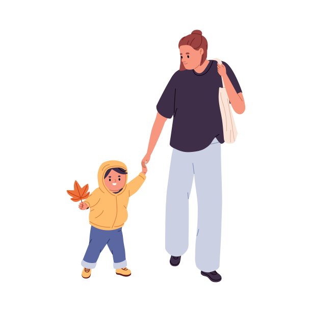 母亲和蹒跚学步的孩子一起散步。妈妈牵着快乐小孩的手,带着枫叶走。妈妈和可爱的男孩。女人和儿子在户外。平面矢量插图孤立在白色背景图片 母亲和蹒跚学步的孩子一起散步。妈妈牵着快乐小孩的手,带着枫叶走。妈妈和可爱的男孩。女人和儿子在户外。平面矢量插图孤立在白色背景图片下载