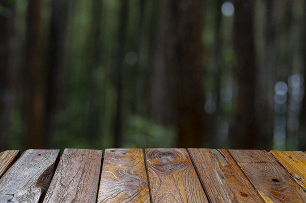 老柚木空桌前苏门答腊松(Pinus merkusii),松林林立。显示产品。图片 老柚木空桌前苏门答腊松(Pinus merkusii),松林林立。显示产品。图片下载