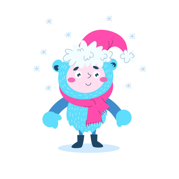 一个戴着圣诞帽和围巾的神奇雪人图片 一个戴着圣诞帽和围巾的神奇雪人图片下载