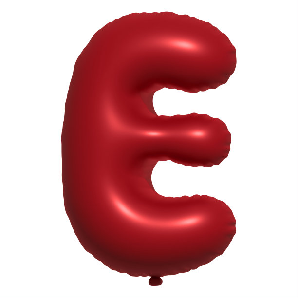 红色氦气球3D字母E图片 红色氦气球3D字母E图片下载