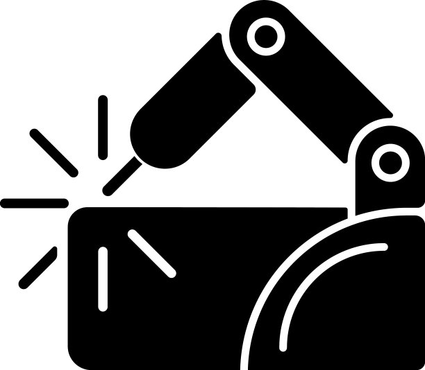 焊接机器人黑色字形图标图片 焊接机器人黑色字形图标图片下载