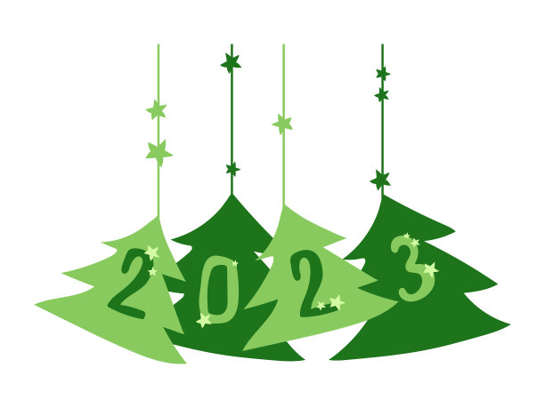 印有数字2023的圣诞树。新年佳节,平安夜——挂绿节日树。图片 印有数字2023的圣诞树。新年佳节,平安夜——挂绿节日树。图片下载