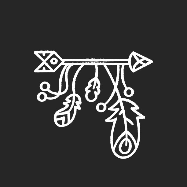 箭头和羽毛护身符波西米亚风格粉笔图片 箭头和羽毛护身符波西米亚风格粉笔图片下载