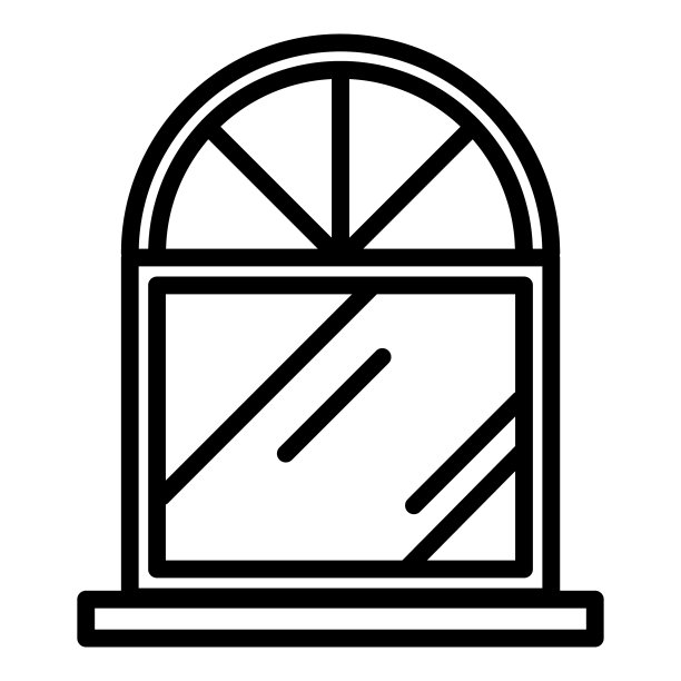 外部建筑窗户上的平面图标孤立图片 外部建筑窗户上的平面图标孤立图片下载
