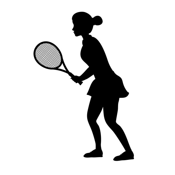 矢量平女子打网球女孩剪影图片 矢量平女子打网球女孩剪影图片下载