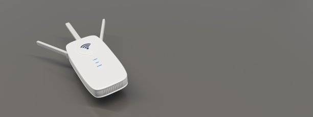 WiFi扩展器,无线中继器隔离在灰色上。互联网助推器接近了,横幅。三维渲染图片 WiFi扩展器,无线中继器隔离在灰色上。互联网助推器接近了,横幅。三维渲染图片下载