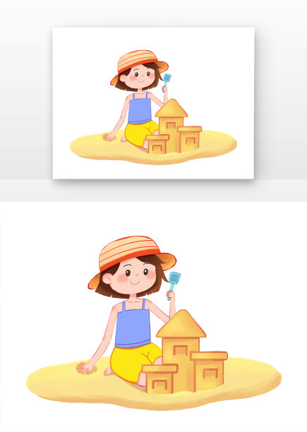 沙滩上堆城堡的儿童图片 沙滩上堆城堡的儿童图片下载