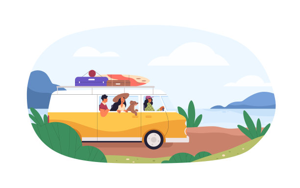 朋友和狗狗在暑假开车旅行图片 朋友和狗狗在暑假开车旅行图片下载