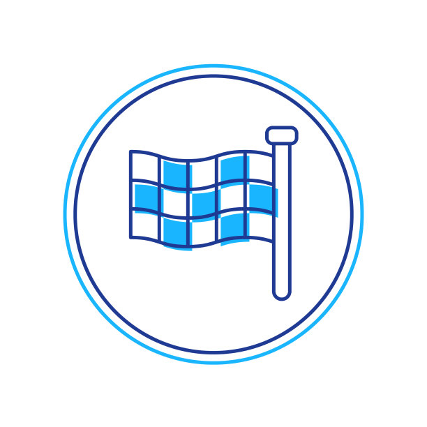 填充轮廓方格旗图标孤立上图片 填充轮廓方格旗图标孤立上图片下载