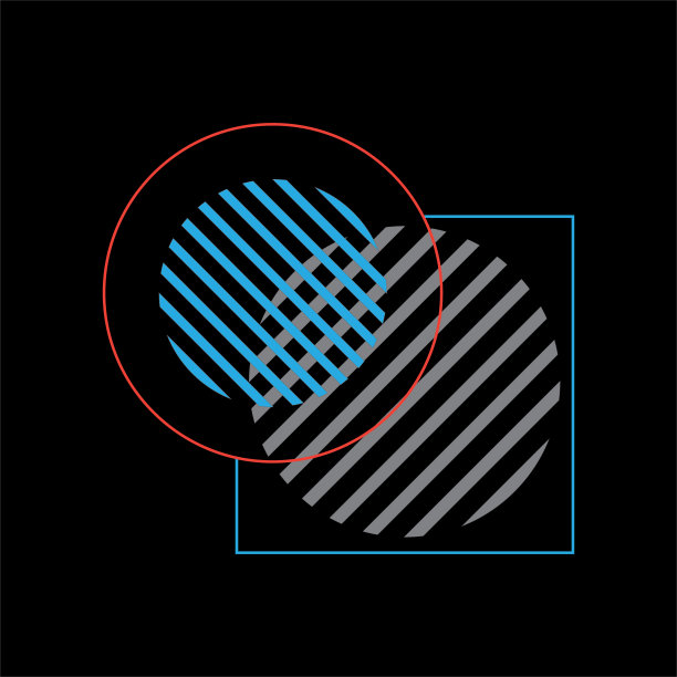 几何标志设计圆形和方形黑色图片 几何标志设计圆形和方形黑色图片下载