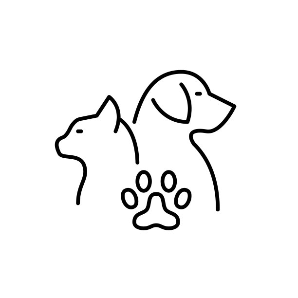 宠物友好型产品标签。狗和猫。像素完美,可编辑的笔画线图标图片 宠物友好型产品标签。狗和猫。像素完美,可编辑的笔画线图标图片下载